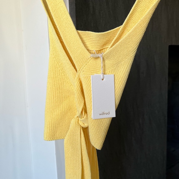 NWT ARITZIA SUMMER YELLOW WRAP TANK TOP WITH OPEN BACK - Picture 4 of 5